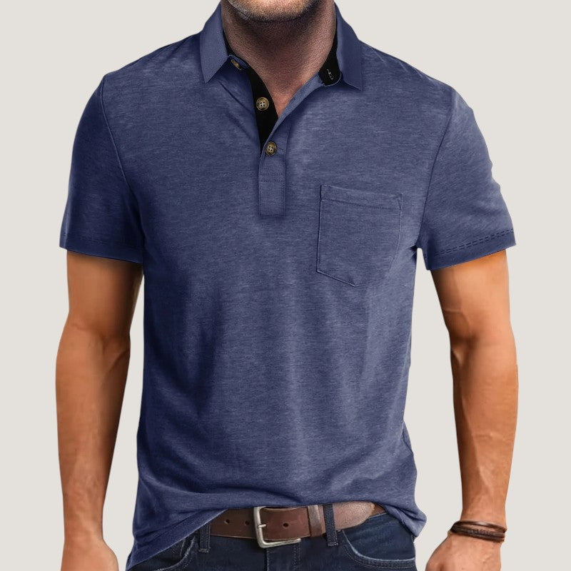 Herre Skjorte Kortermet Fargeblokk Polyester 6