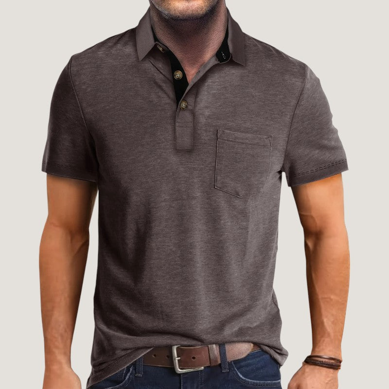 Herre Skjorte Kortermet Fargeblokk Polyester 9