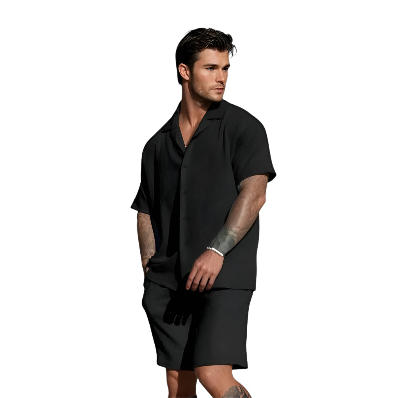 Herre Skjorte Kortermet Vintage Polyester Casual 0