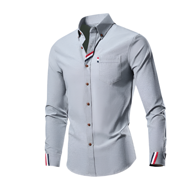 Herre Skjorte Langermet Med Elegant Design i Bomullsblanding 0