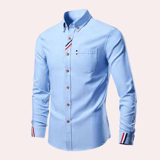 Herre Skjorte Langermet Med Elegant Design i Bomullsblanding 1