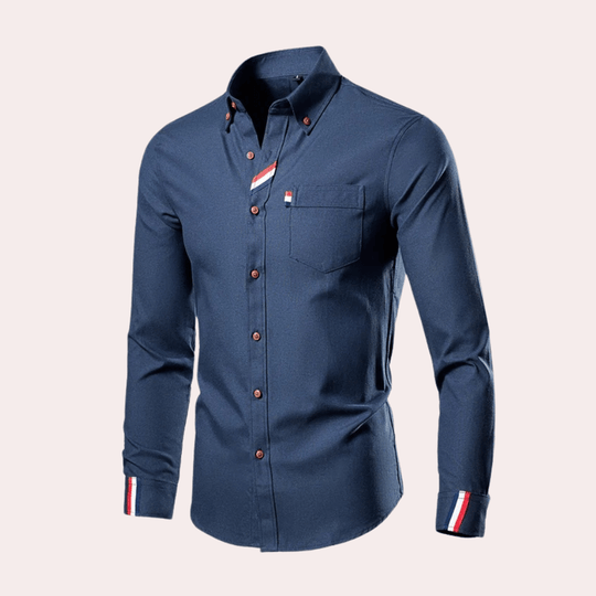 Herre Skjorte Langermet Med Elegant Design i Bomullsblanding 2