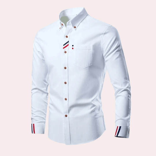 Herre Skjorte Langermet Med Elegant Design i Bomullsblanding 4