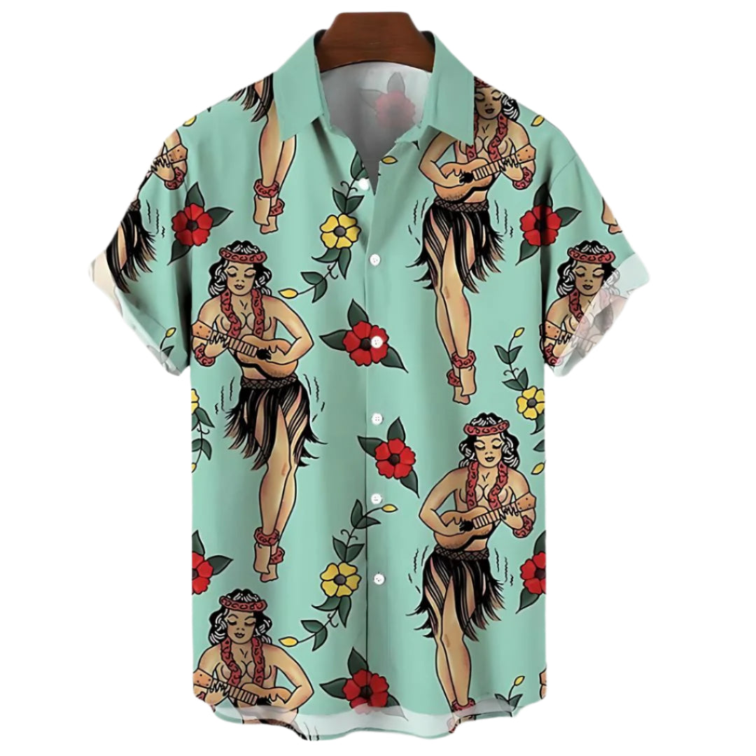 Herre Skjorte Luau Vibes Lett Stoff 0