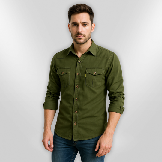 Herre Skjorte Slim Fit 100% Bomull 5