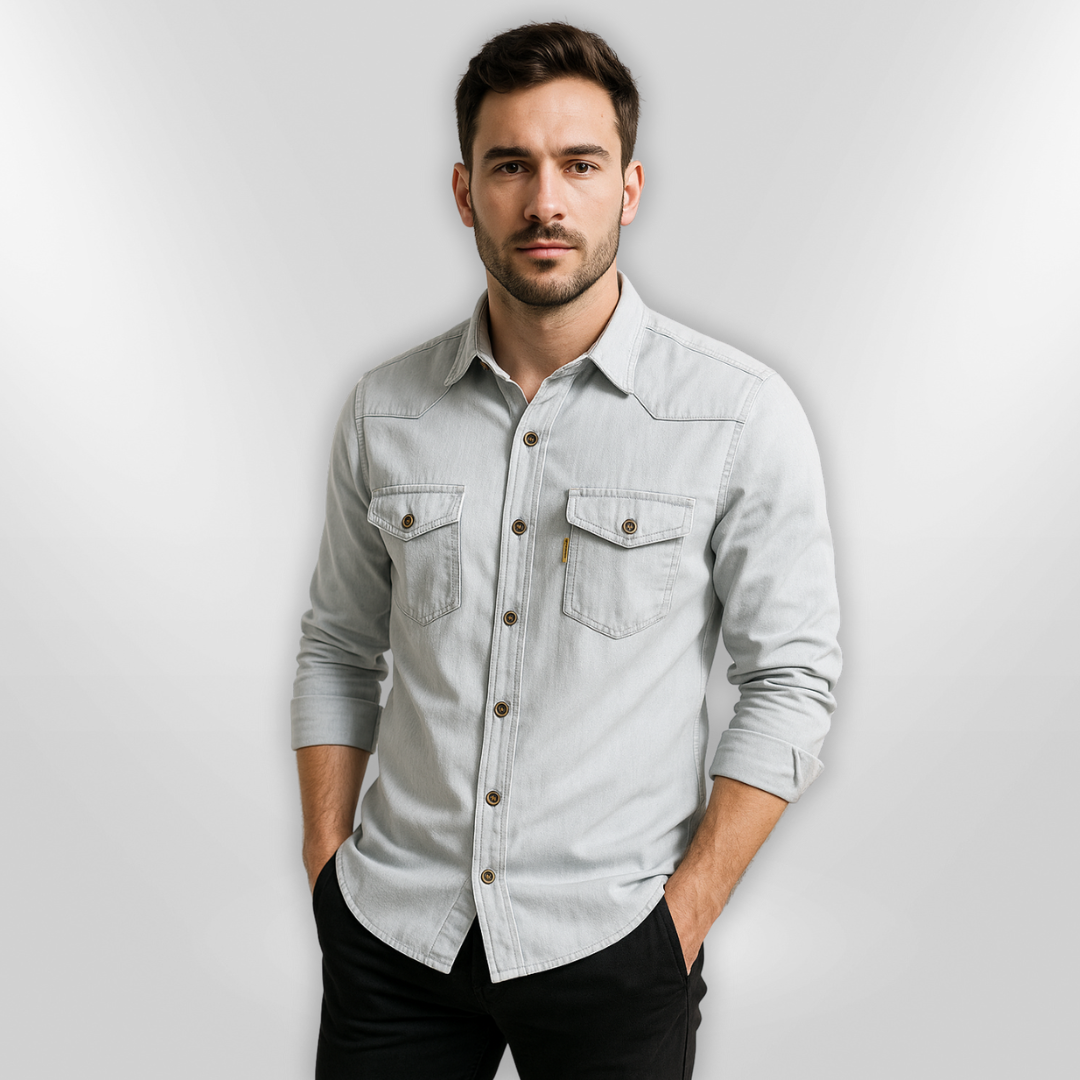 Herre Skjorte Slim Fit 100% Bomull 8