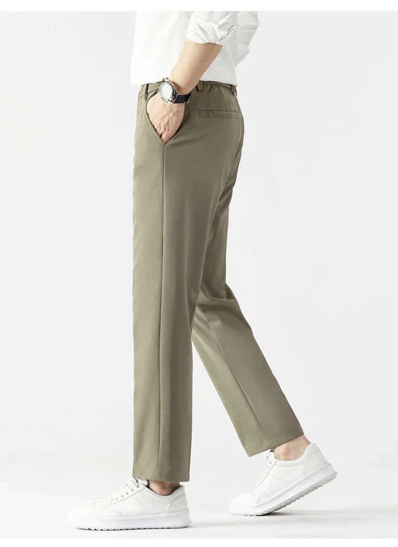Herre Slim Fit Bukser Lettvektig Stoff Skreddersydd Snitt 4