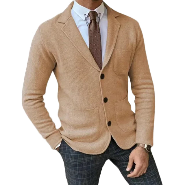 Herre Strikkblazer Klassisk Stil 0