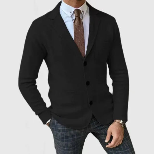 Herre Strikkblazer Klassisk Stil 4