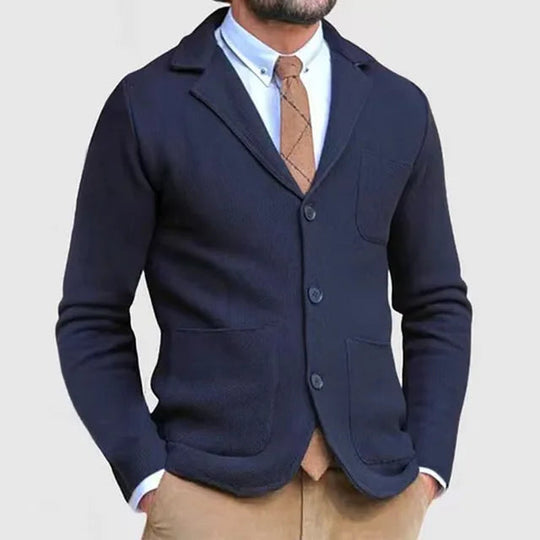 Herre Strikkblazer Klassisk Stil 5