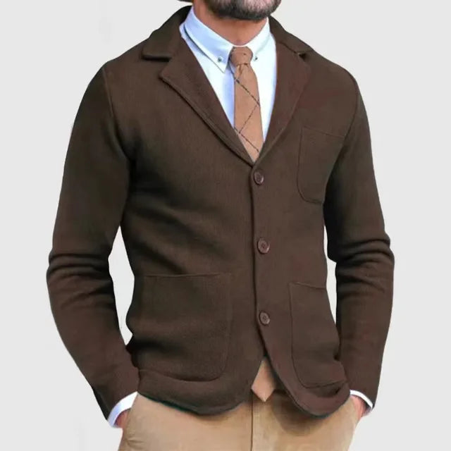 Herre Strikkblazer Klassisk Stil 6
