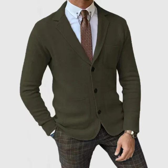 Herre Strikkblazer Klassisk Stil 7