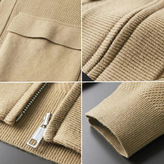 Herre Strikket Cardigan Klassisk Stil 3