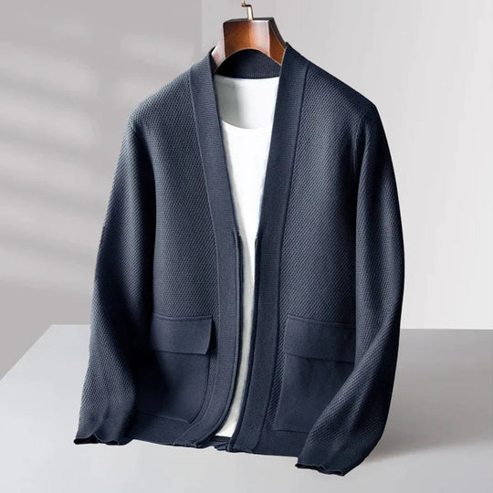 Herre Strikket Cardigan Klassisk Stil 9