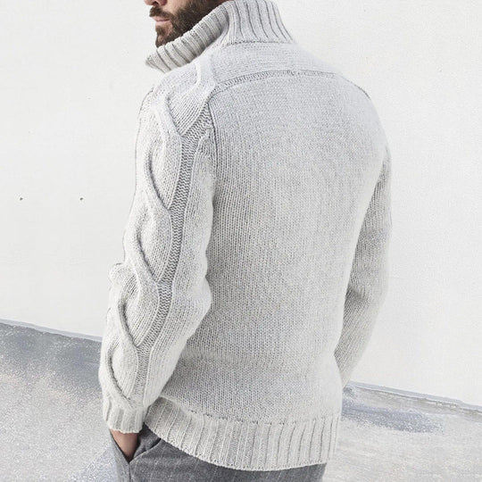 Herre Strikket Cardigan med Høy Hals 1