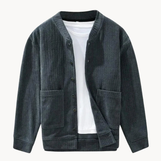 Herre Strikket Cardigan med Tekstur 1