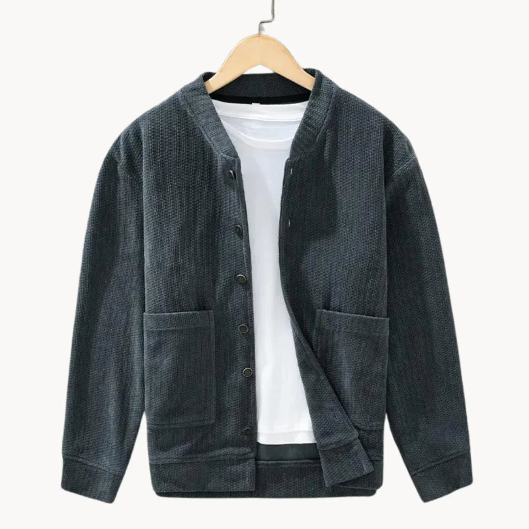 Herre Strikket Cardigan med Tekstur 2