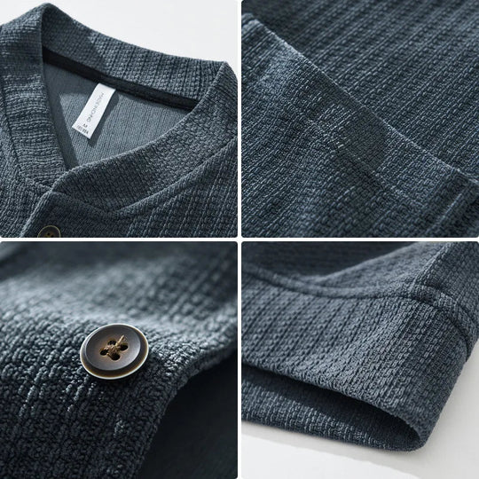 Herre Strikket Cardigan med Tekstur 6