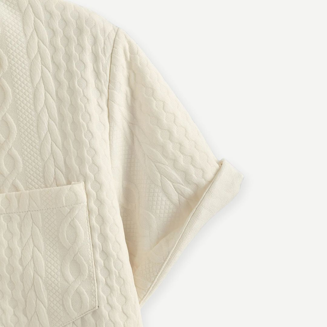 Herre Strikket Skjorte Avslappet Design Strikket Stoff 3