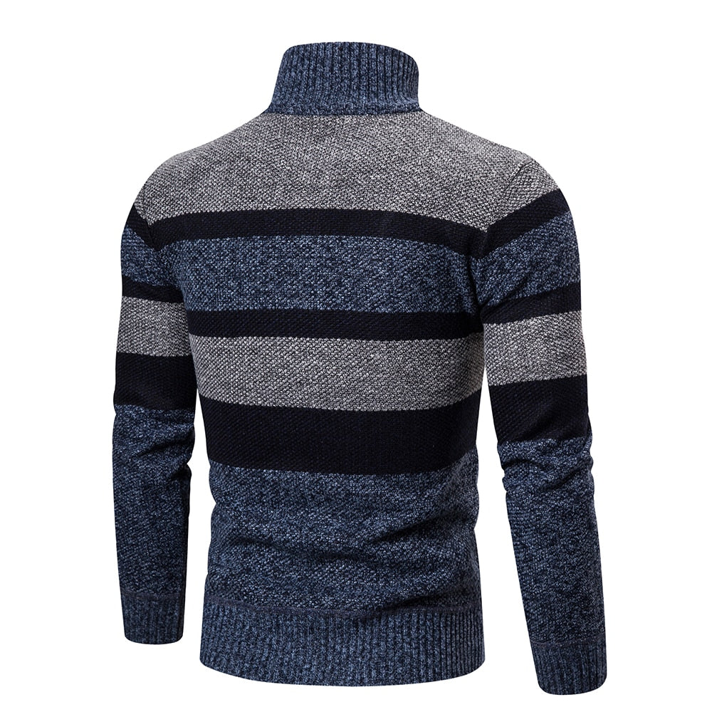 Herre Striped Slim Fit Strikket Cardigan 1