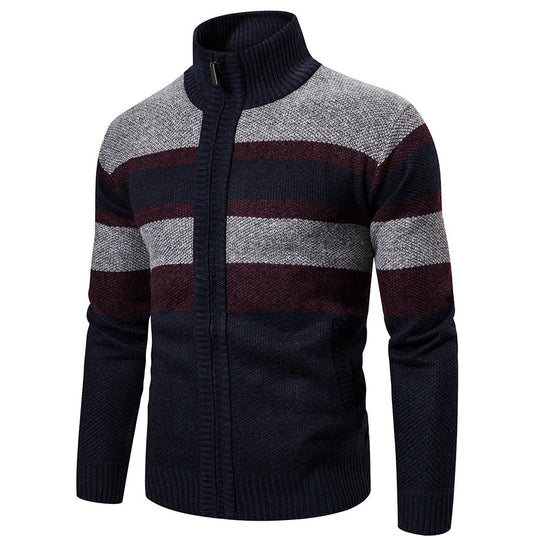 Herre Striped Slim Fit Strikket Cardigan 4