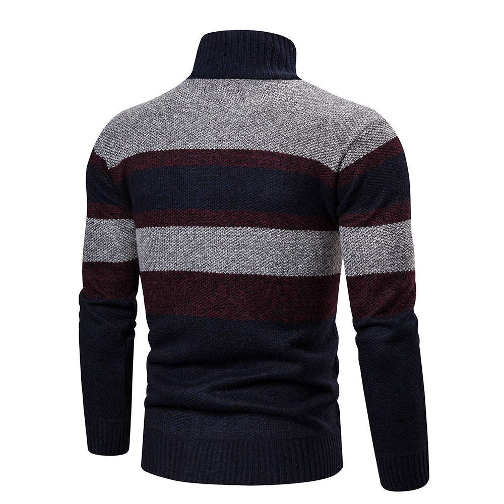 Herre Striped Slim Fit Strikket Cardigan 5