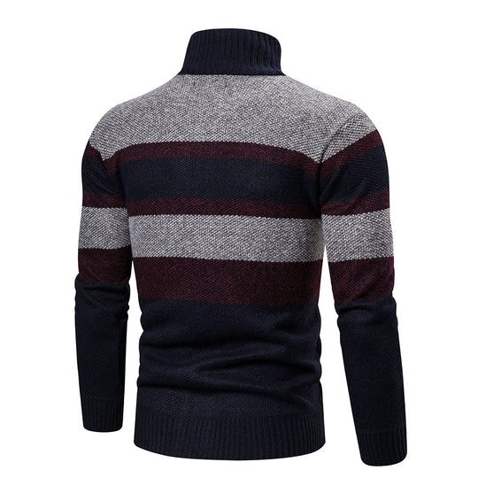 Herre Striped Slim Fit Strikket Cardigan 5
