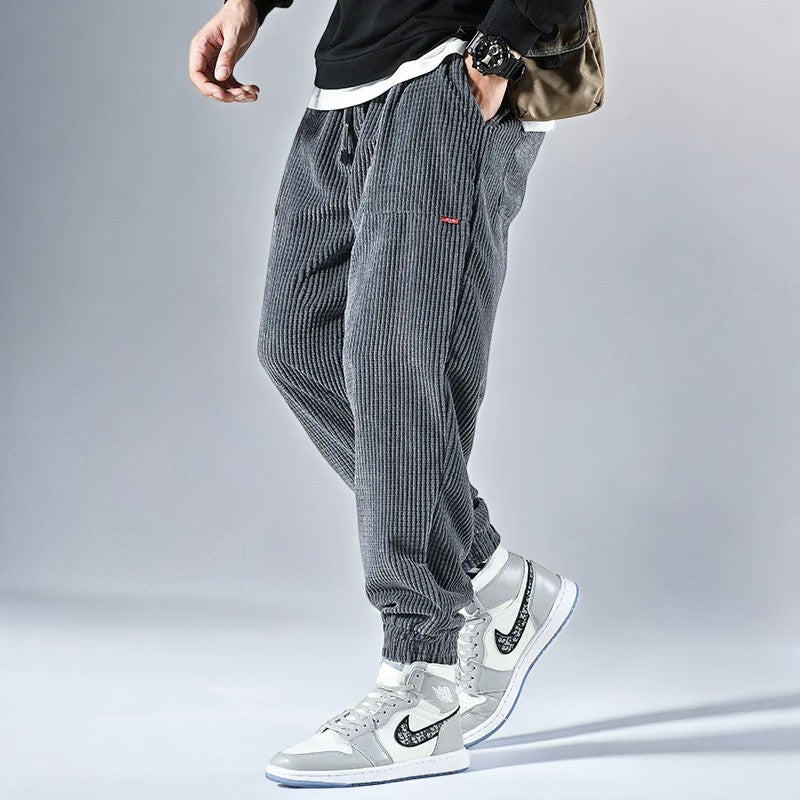 Herre Sweatpants Avslappet Cordfløyel 3
