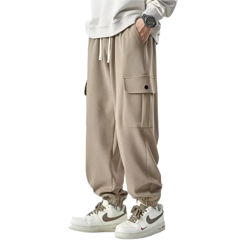 Herre Sweatpants Cargo Elastisk Midje 0