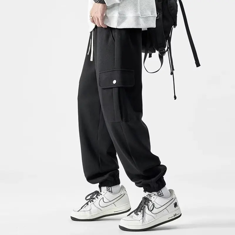 Herre Sweatpants Cargo Elastisk Midje 4