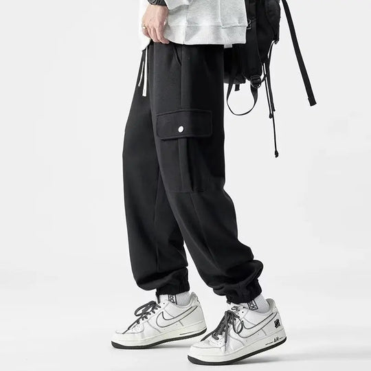 Herre Sweatpants Cargo Elastisk Midje 4
