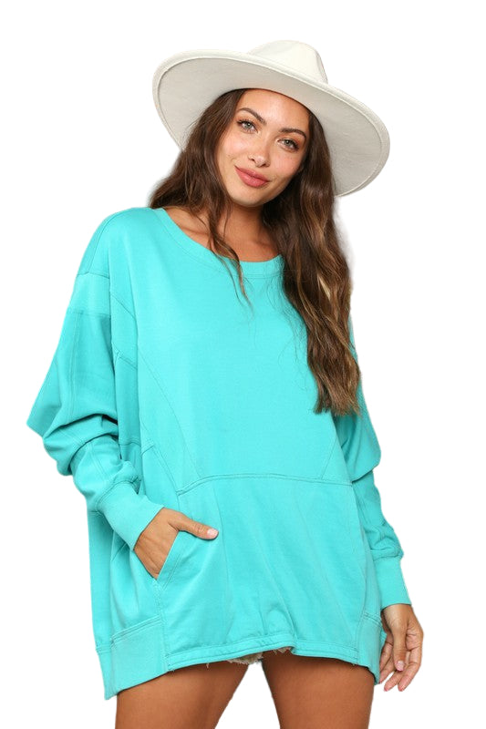 Herre Sweatshirt Kontrast Fransk Terry 0