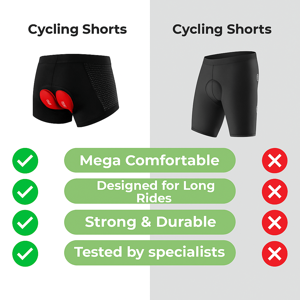Herre Sykkelshorts med Gelpolstring Ergonomisk Design 3