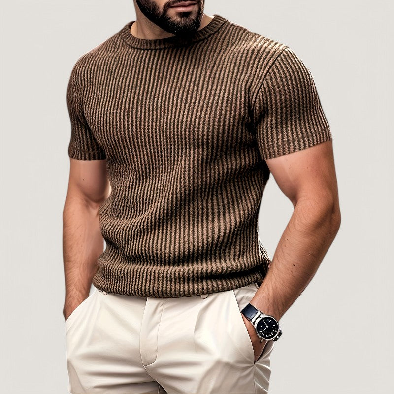 Herre T-skjorte Kortermet Jacquard Polyester 1