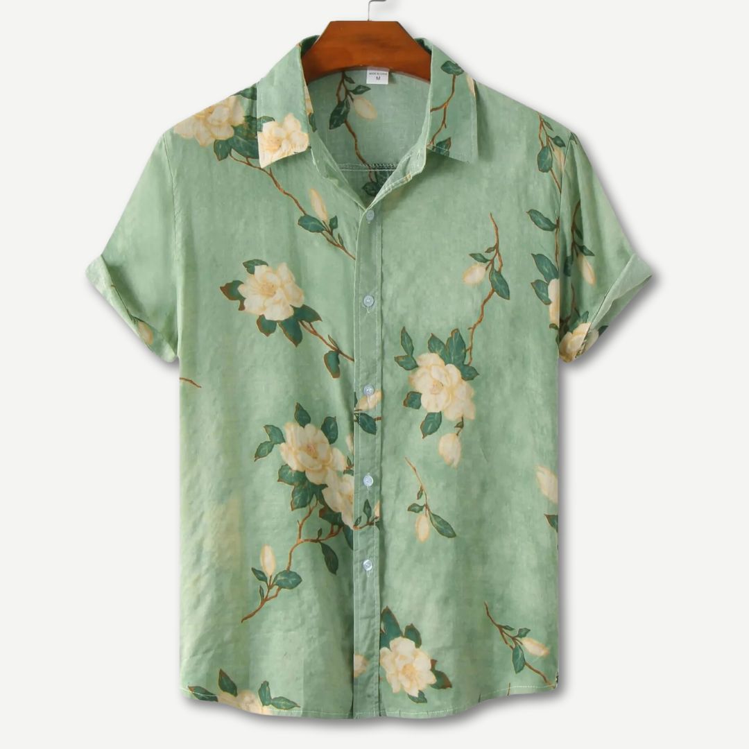 Herre T-skjorte med Blomsterdesign og Avslappet Passform 2