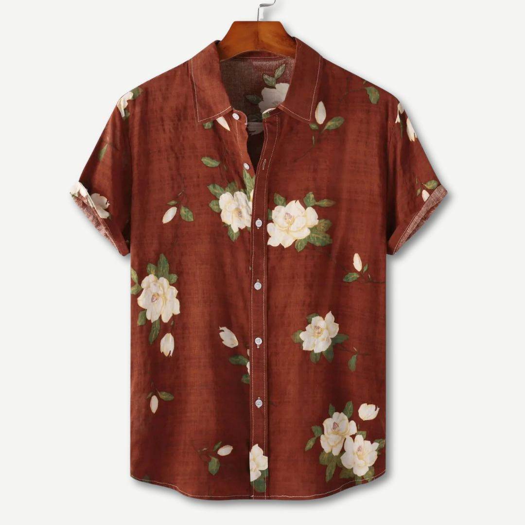 Herre T-skjorte med Blomsterdesign og Avslappet Passform 3