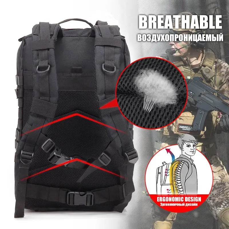 Herre Tactical Ryggsekk 50L for Utendørsbruk 3