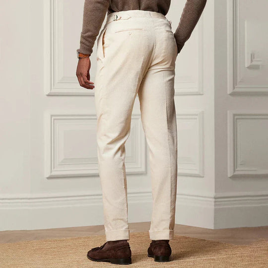Herre Tailored Bukser Ullblanding Rett Passform Enkelt Fald Justerbar Midje 2