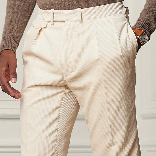 Herre Tailored Bukser Ullblanding Rett Passform Enkelt Fald Justerbar Midje 5