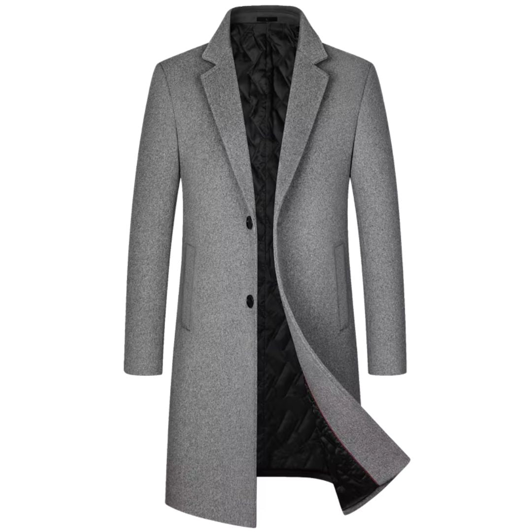 Herre Trench Coat Ull Polert Stil 2