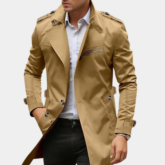 Herre Trenchcoat i Stilfull Design 1