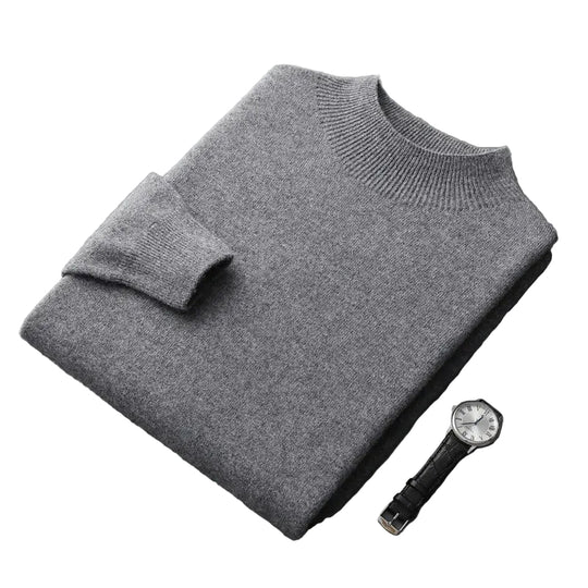 Herre Trøye i Ull med Rund Hals 0