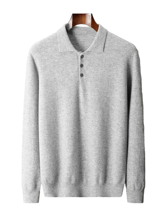 Herre Ullgenser Polo Krage Merino Ull Pullover 0