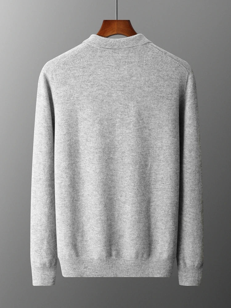 Herre Ullgenser Polo Krage Merino Ull Pullover 1