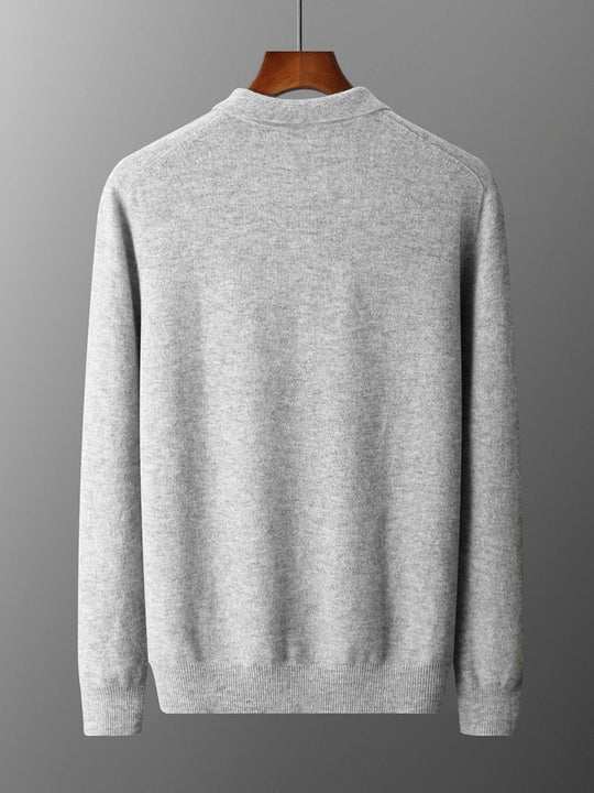 Herre Ullgenser Polo Krage Merino Ull Pullover 1