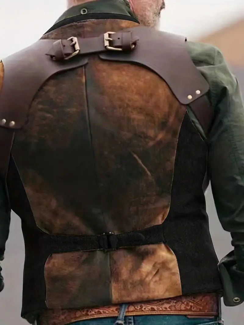 Herre V-hals Reversibel Vest i Vintage Stil 5