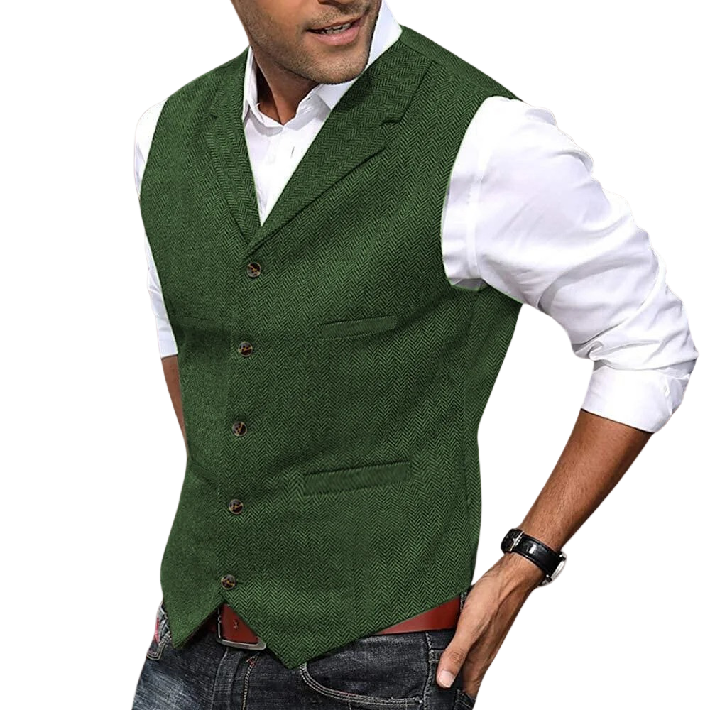 Herre Vest Enkeltbreasted Stilig 0