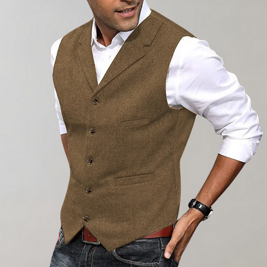 Herre Vest Enkeltbreasted Stilig 1