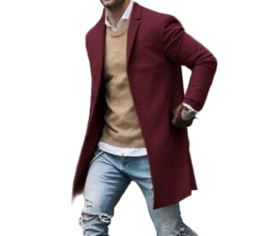 Herre Vinterjakke Slim Fit Vindresistent Ull 0