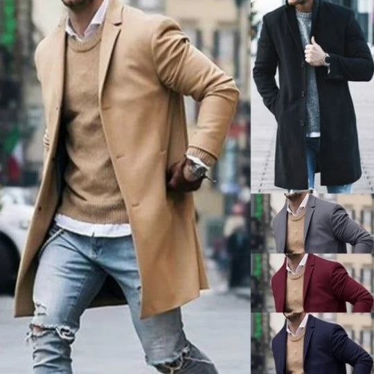 Herre Vinterjakke Slim Fit Vindresistent Ull 7